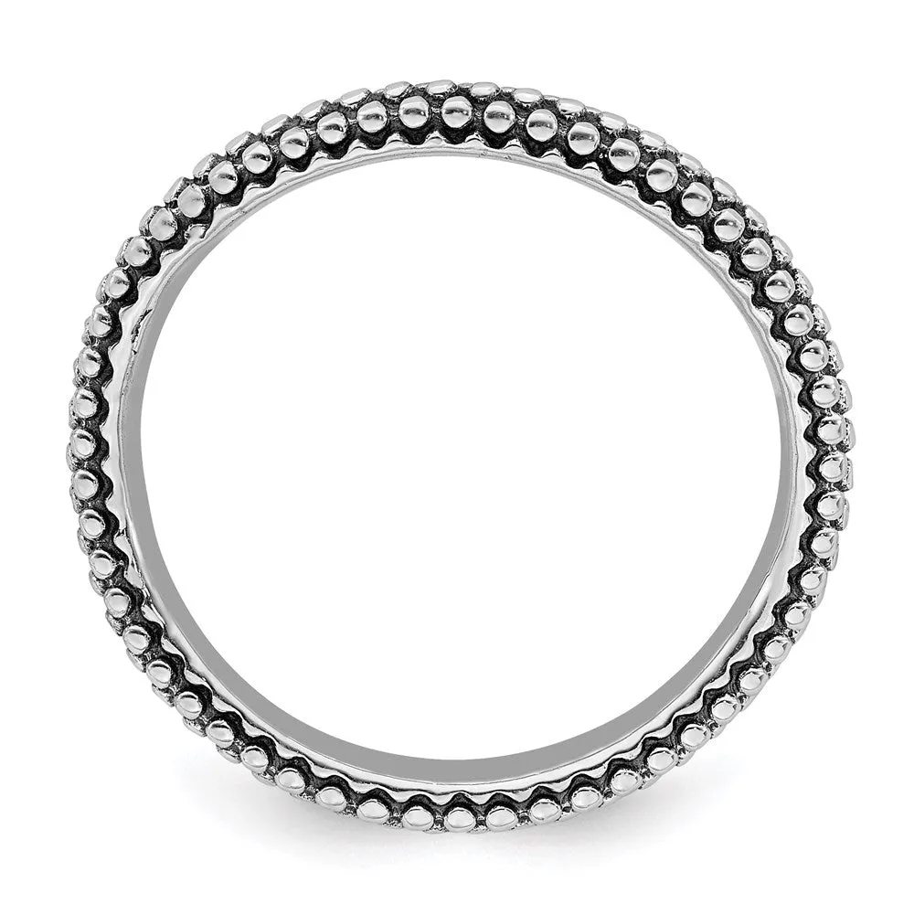 Stackable Expressions Jewelry Sterling Silver Stackable Expressions Polished Antiqued Wave Ring | QSK830