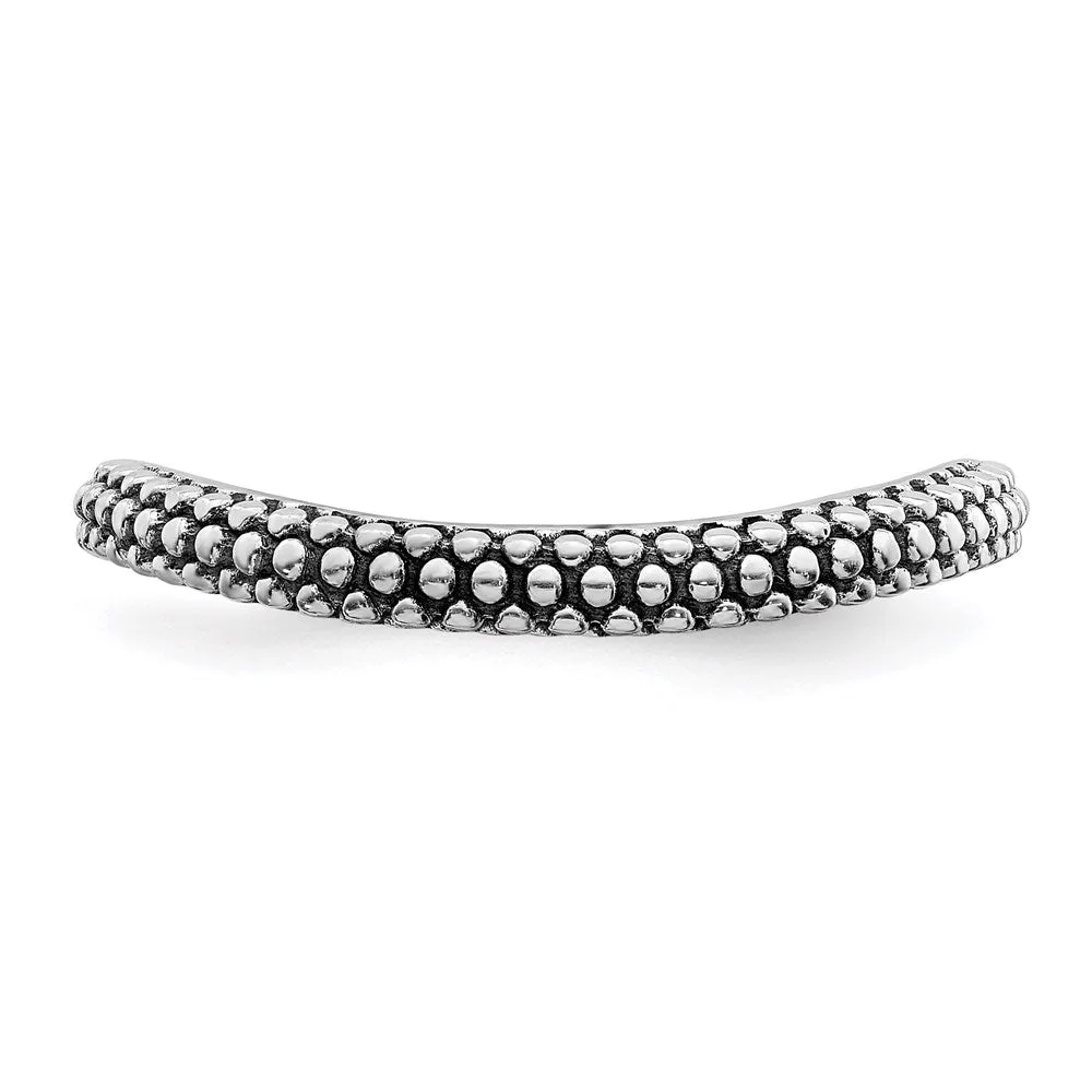 Stackable Expressions Jewelry Sterling Silver Stackable Expressions Polished Antiqued Wave Ring | QSK830