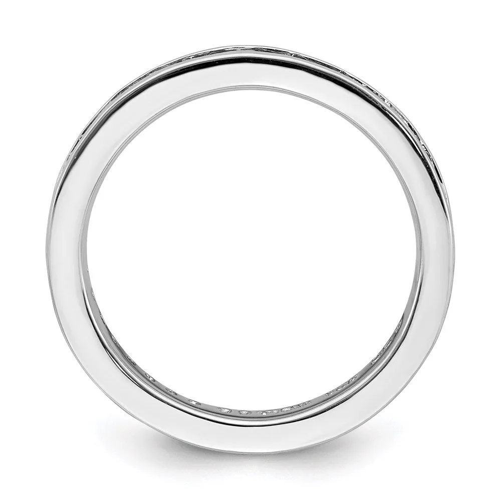 Stackable Expressions Jewelry Sterling Silver Stackable Expressions Polished Created Sapphire Ring | QSK659