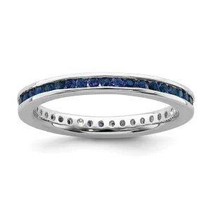 Stackable Expressions Jewelry Sterling Silver Stackable Expressions Polished Created Sapphire Ring | QSK659
