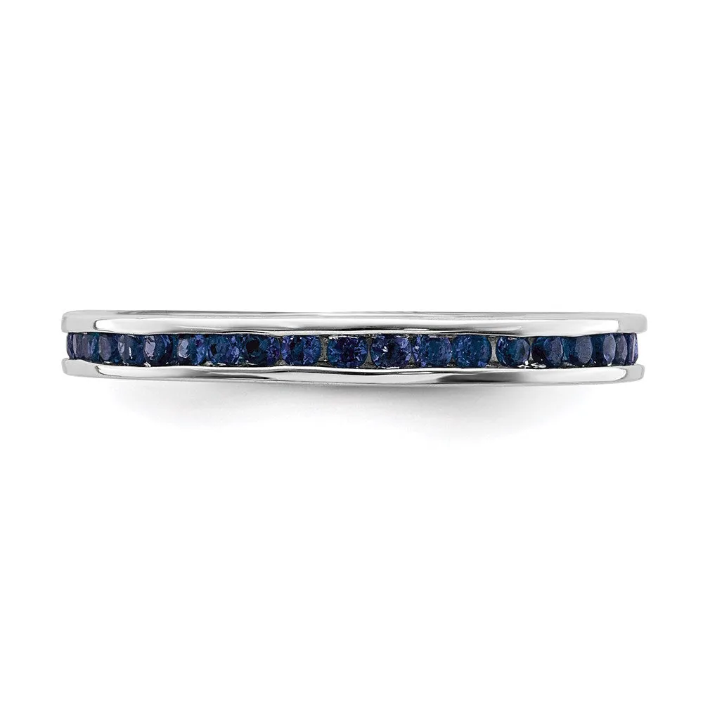Stackable Expressions Jewelry Sterling Silver Stackable Expressions Polished Created Sapphire Ring | QSK659