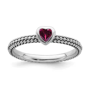 Stackable Expressions Jewelry Sterling Silver Stackable Expressions Polished Cr.R Heart Ring | QSK609