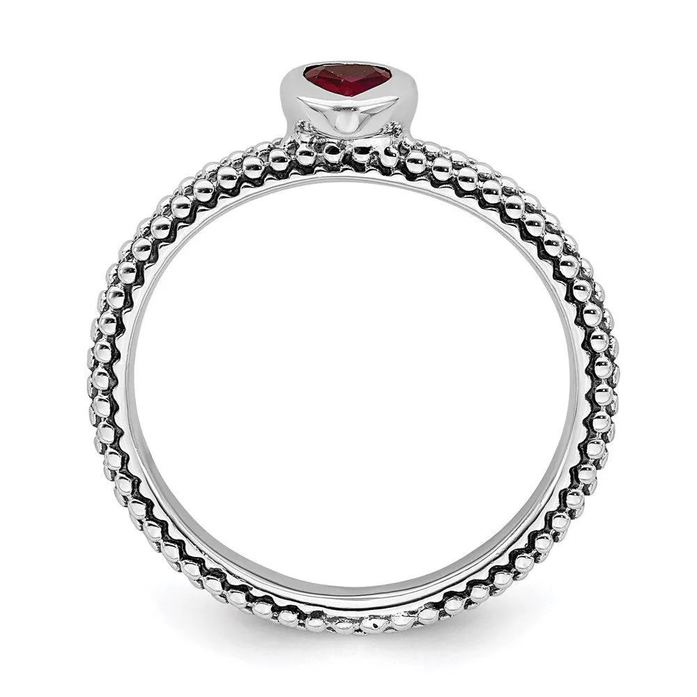 Stackable Expressions Jewelry Sterling Silver Stackable Expressions Polished Cr.R Heart Ring | QSK609