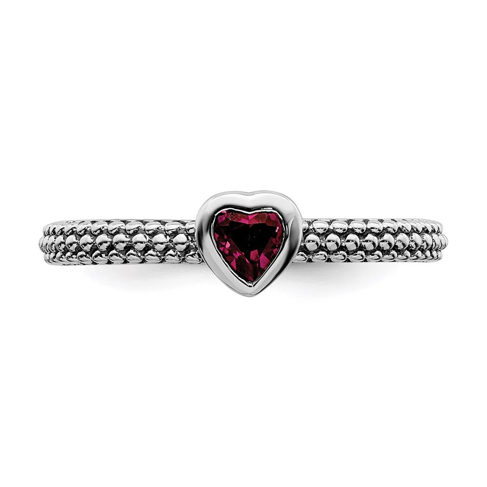 Stackable Expressions Jewelry Sterling Silver Stackable Expressions Polished Cr.R Heart Ring | QSK609