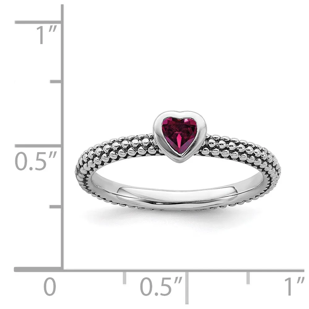 Stackable Expressions Jewelry Sterling Silver Stackable Expressions Polished Cr.R Heart Ring | QSK609