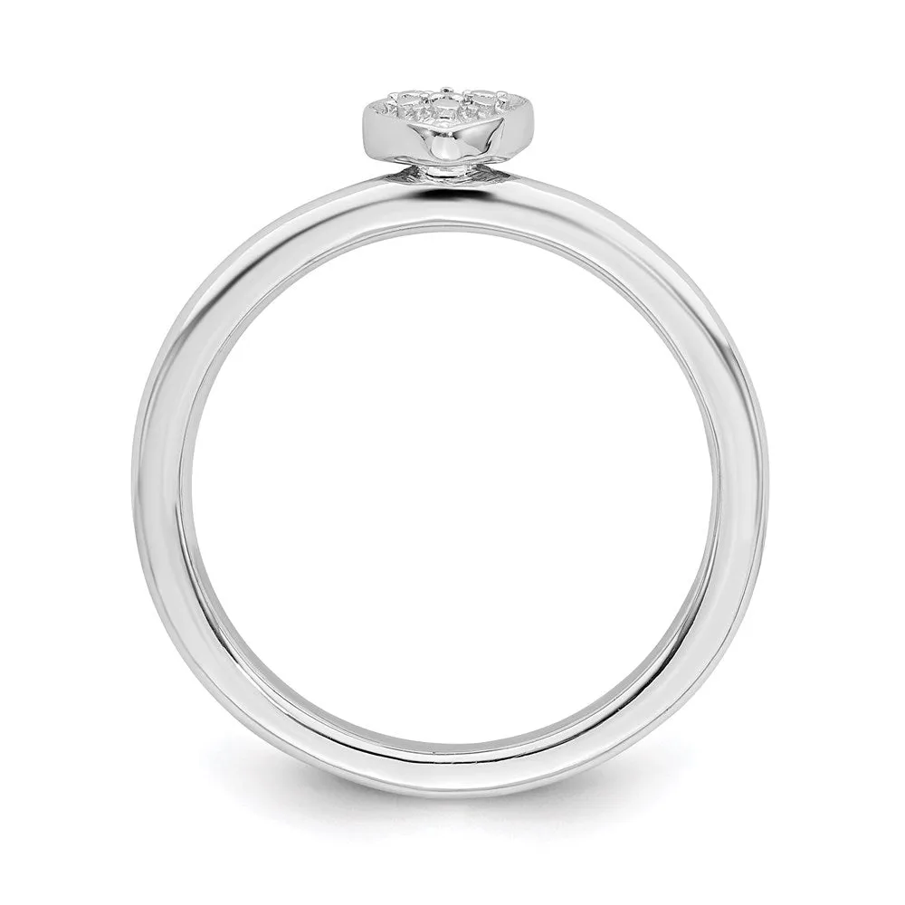 Stackable Expressions Jewelry Sterling Silver Stackable Expressions Polished Diamond Heart Ring | QSK1867