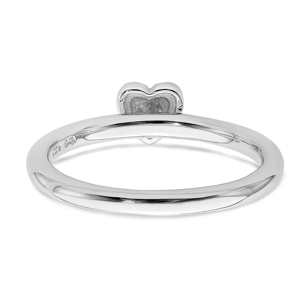 Stackable Expressions Jewelry Sterling Silver Stackable Expressions Polished Diamond Heart Ring | QSK1867