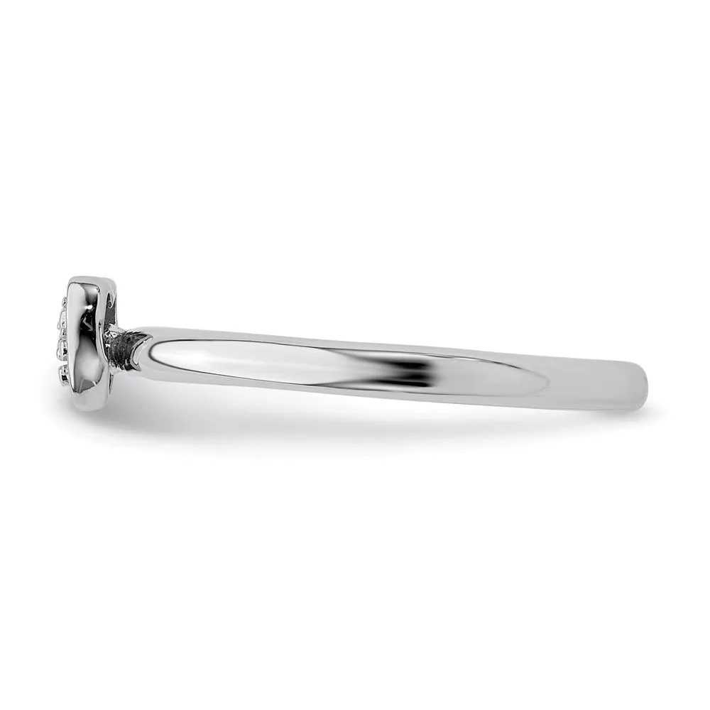 Stackable Expressions Jewelry Sterling Silver Stackable Expressions Polished Diamond Heart Ring | QSK1867