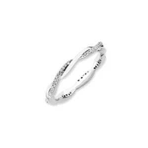 Stackable Expressions Jewelry Sterling Silver Stackable Expressions Polished Diamond Ring | QSK633