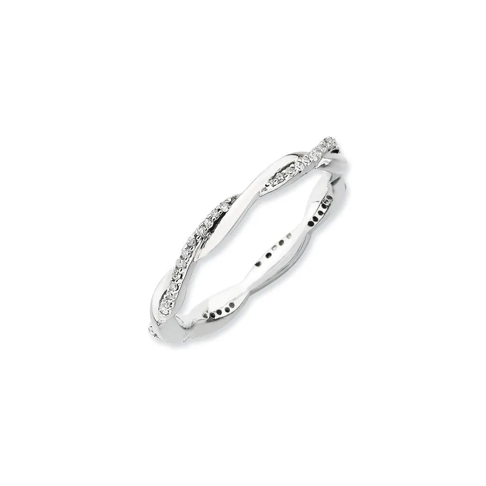 Stackable Expressions Jewelry Sterling Silver Stackable Expressions Polished Diamond Ring | QSK633