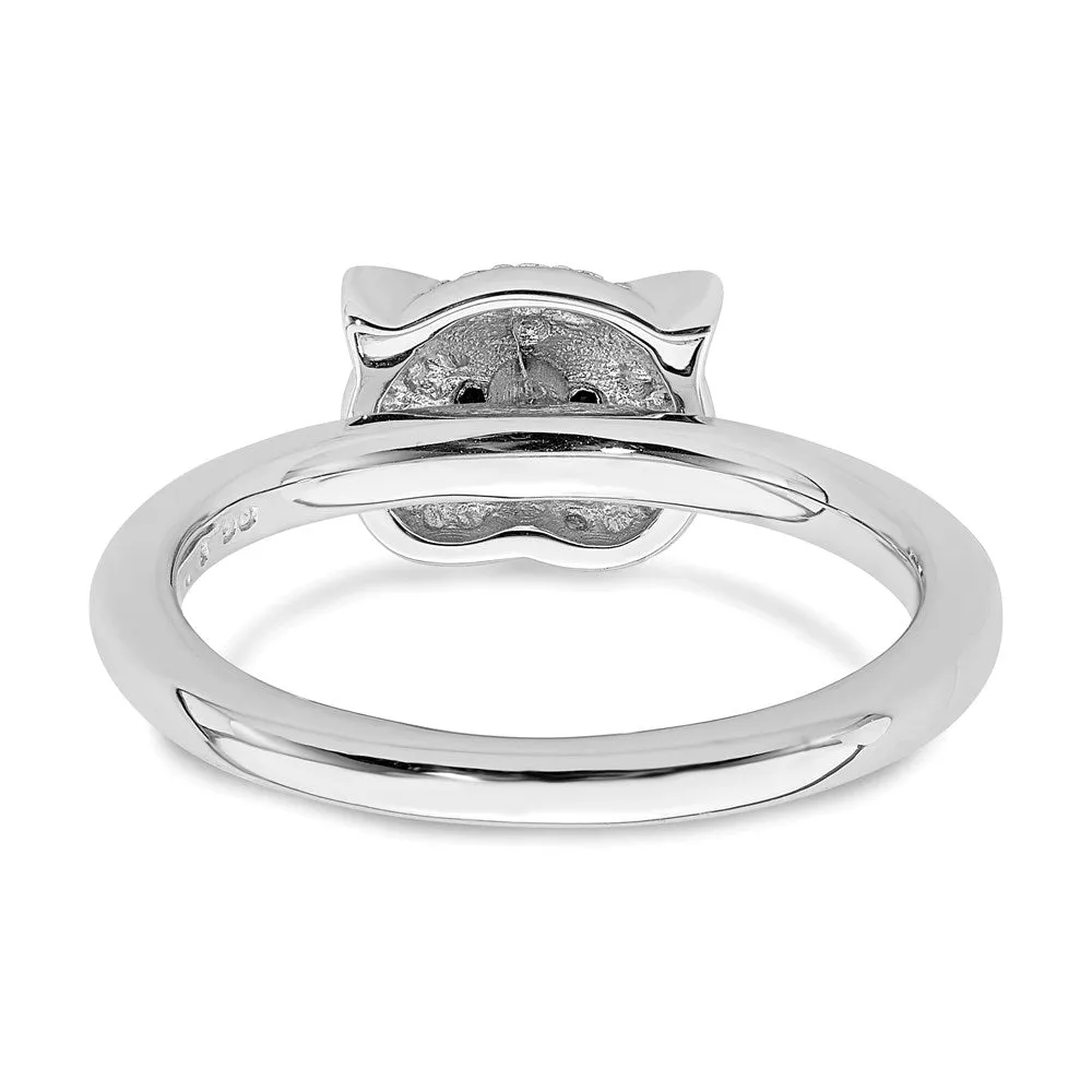 Stackable Expressions Jewelry Sterling Silver Stackable Expressions Polished Onyx Owl Ring | QSK1869