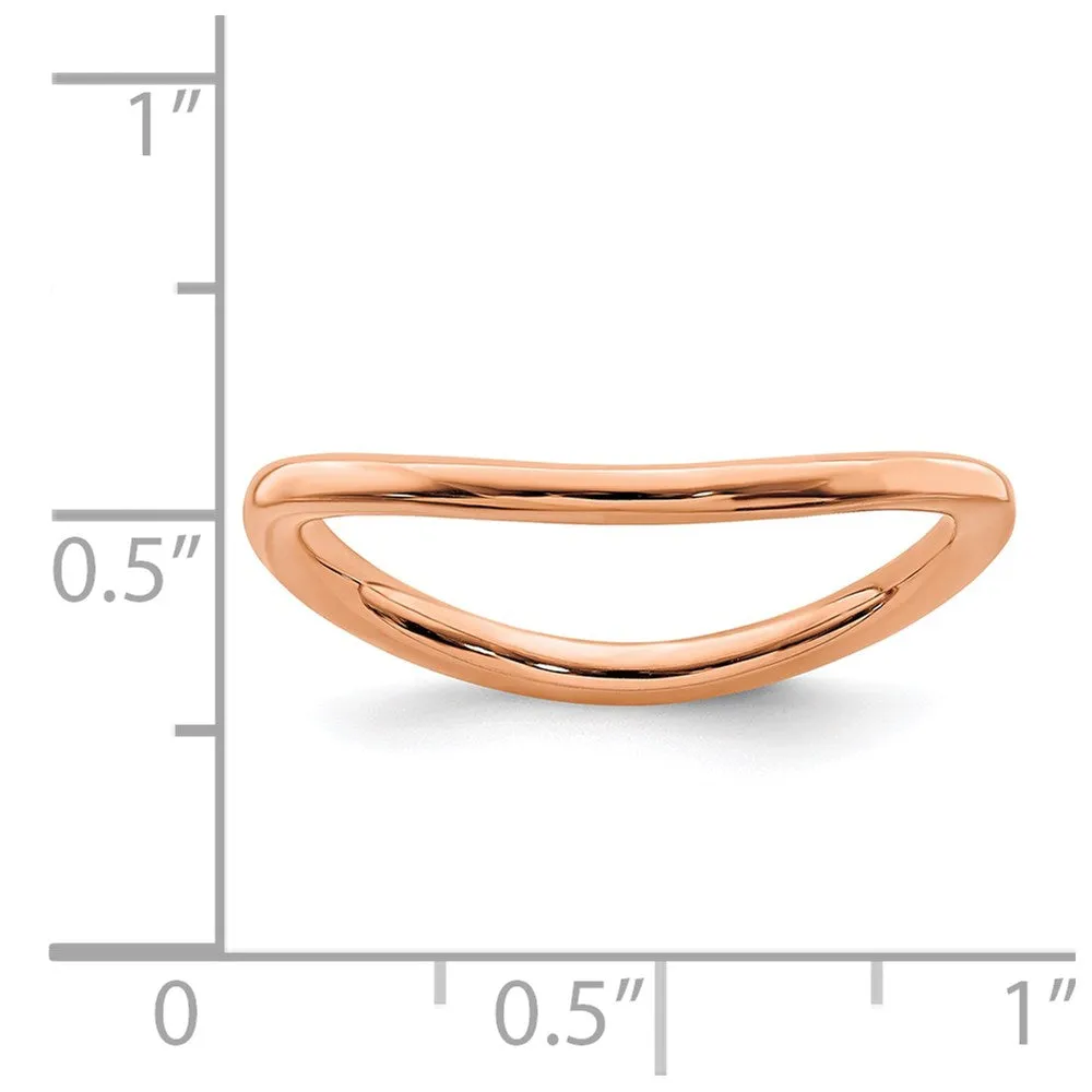 Stackable Expressions Jewelry Sterling Silver Stackable Expressions Polished Pink-plated Wave Ring | QSK712