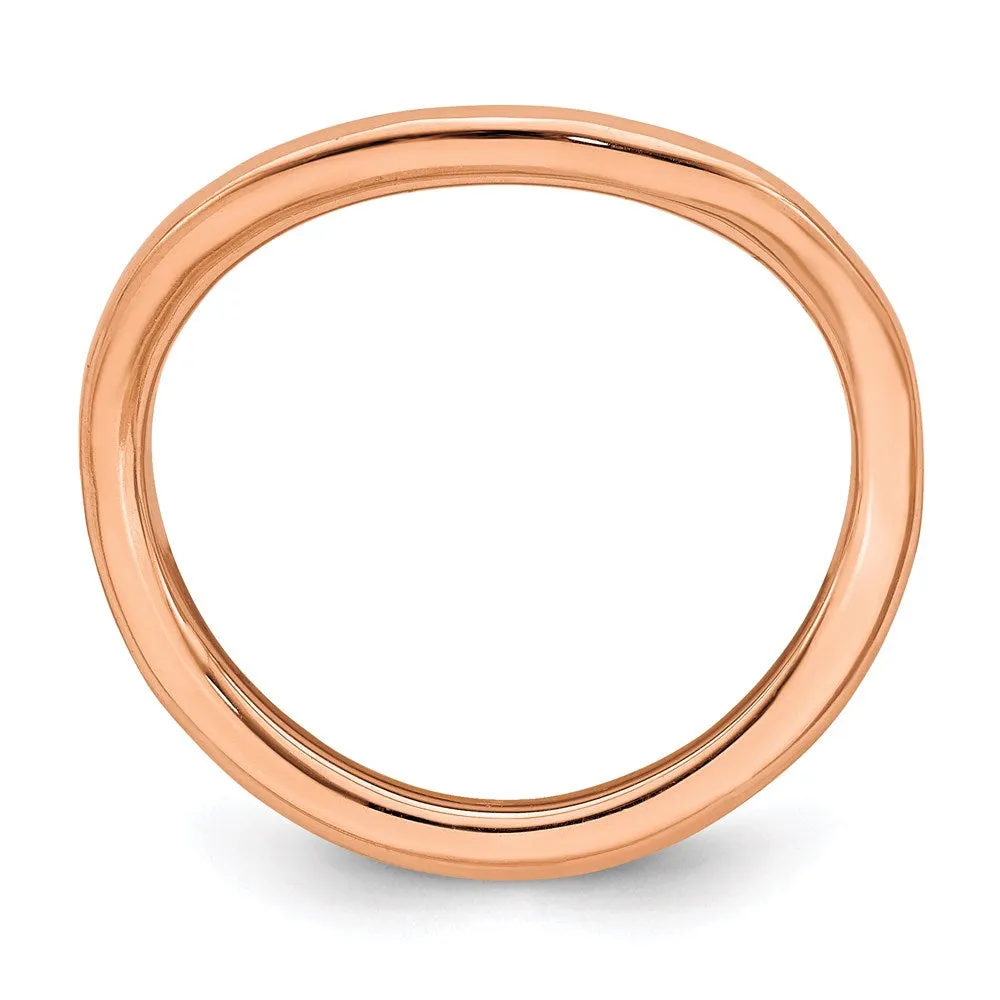 Stackable Expressions Jewelry Sterling Silver Stackable Expressions Polished Pink-plated Wave Ring | QSK712