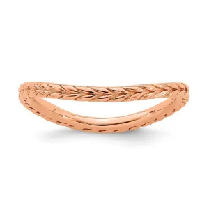 Stackable Expressions Jewelry Sterling Silver Stackable Expressions Polished Pink-plated Wave Ring | QSK828