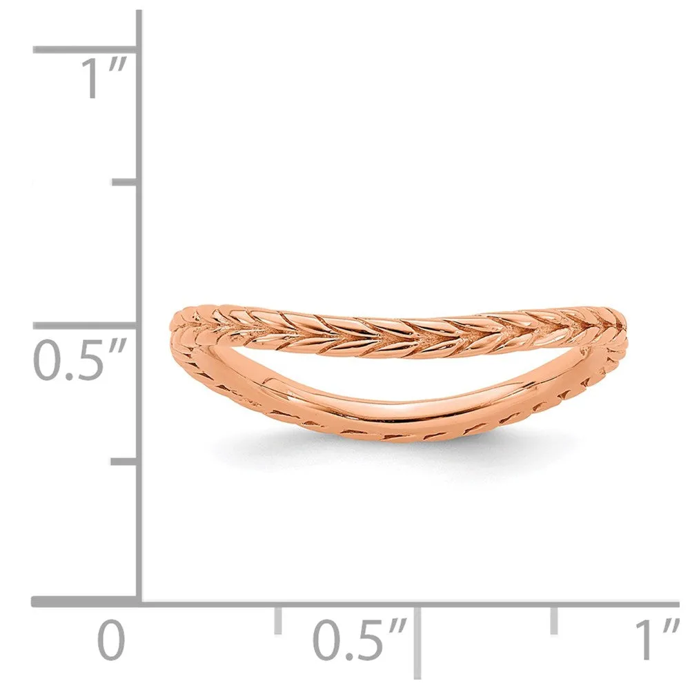 Stackable Expressions Jewelry Sterling Silver Stackable Expressions Polished Pink-plated Wave Ring | QSK828
