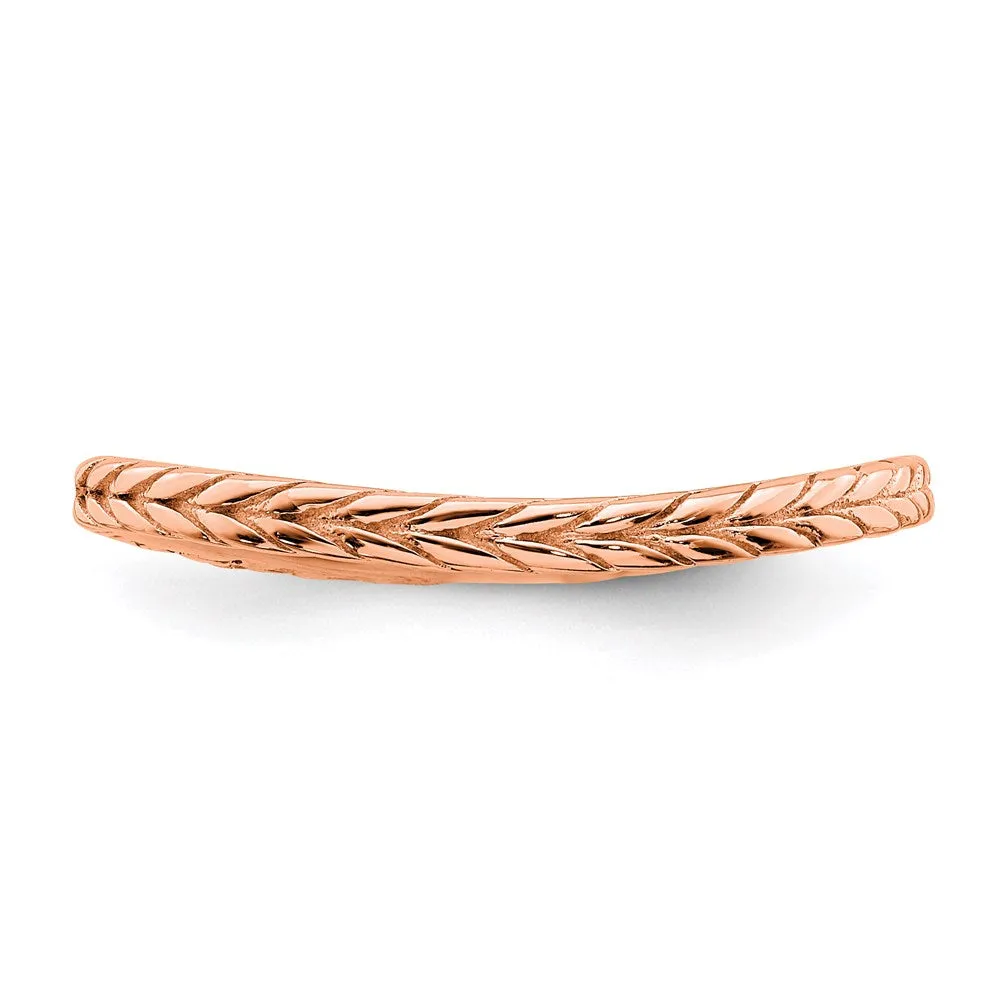 Stackable Expressions Jewelry Sterling Silver Stackable Expressions Polished Pink-plated Wave Ring | QSK828