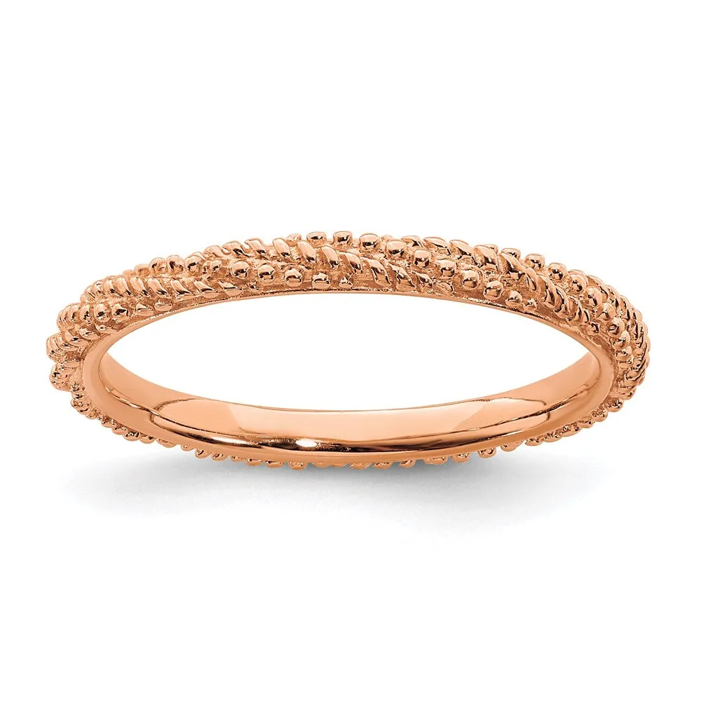 Stackable Expressions Jewelry Sterling Silver Stackable Expressions Polished Rose Gold-plated Ring | QSK1839