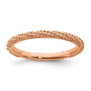 Stackable Expressions Jewelry Sterling Silver Stackable Expressions Polished Rose Gold-plated Ring | QSK1839