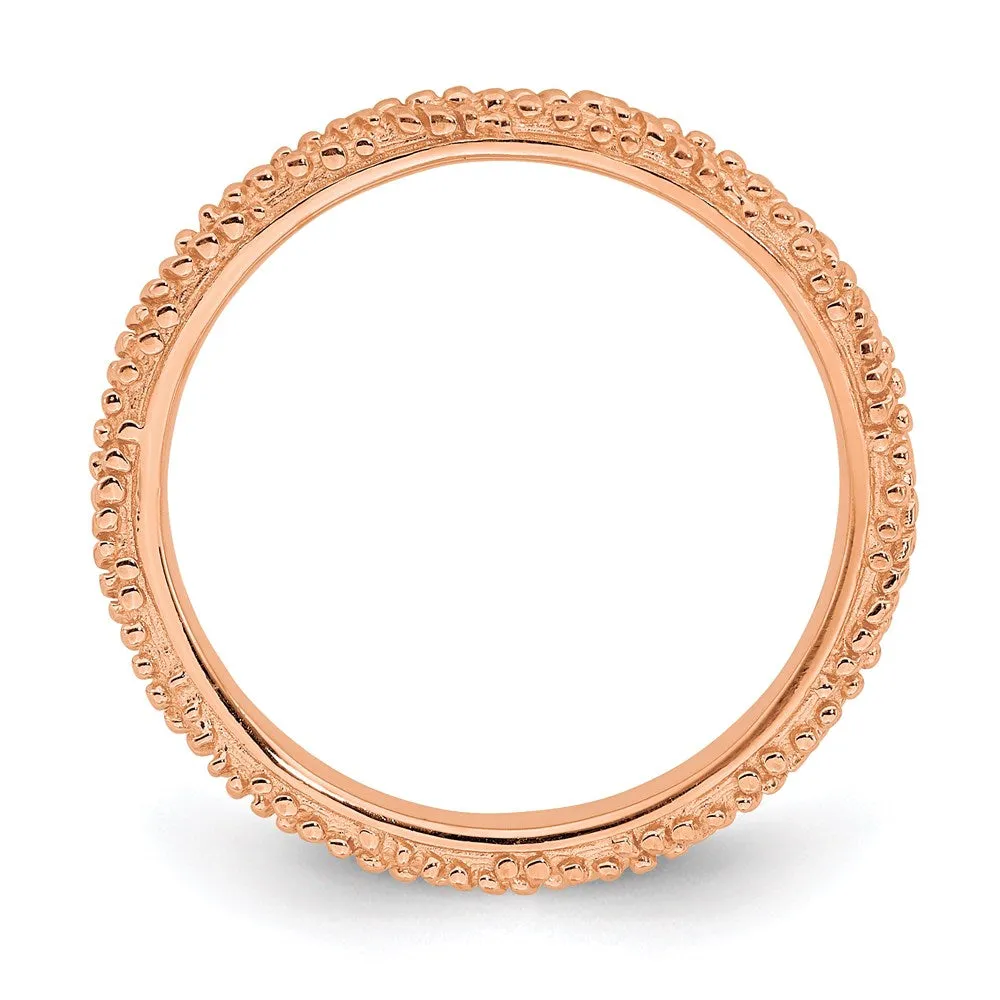 Stackable Expressions Jewelry Sterling Silver Stackable Expressions Polished Rose Gold-plated Ring | QSK1839