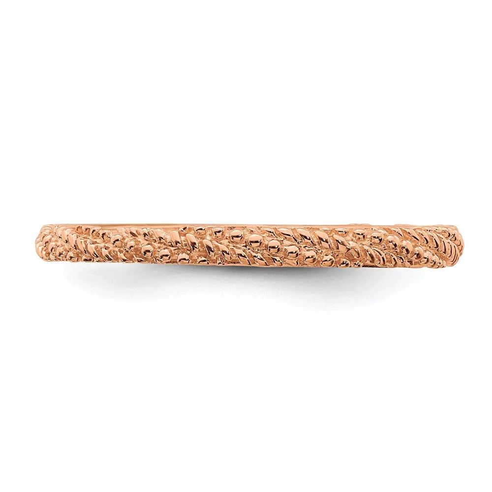 Stackable Expressions Jewelry Sterling Silver Stackable Expressions Polished Rose Gold-plated Ring | QSK1839