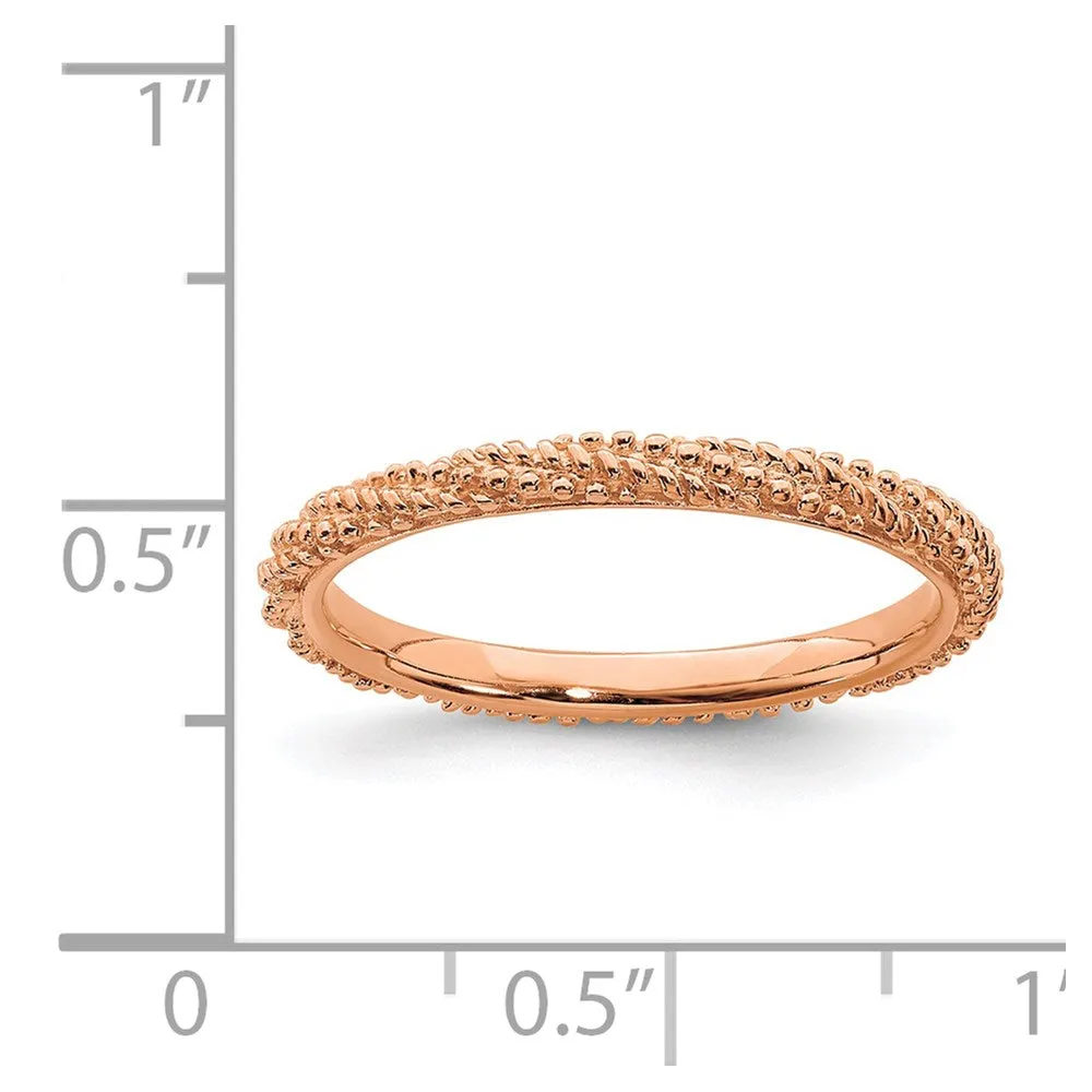 Stackable Expressions Jewelry Sterling Silver Stackable Expressions Polished Rose Gold-plated Ring | QSK1839