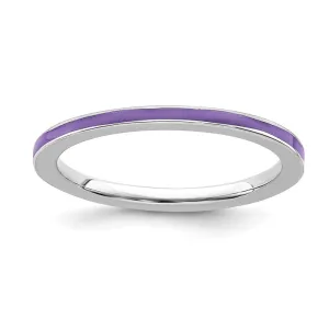 Stackable Expressions Jewelry Sterling Silver Stackable Expressions Purple Enameled 1.5mm Ring | QSK136