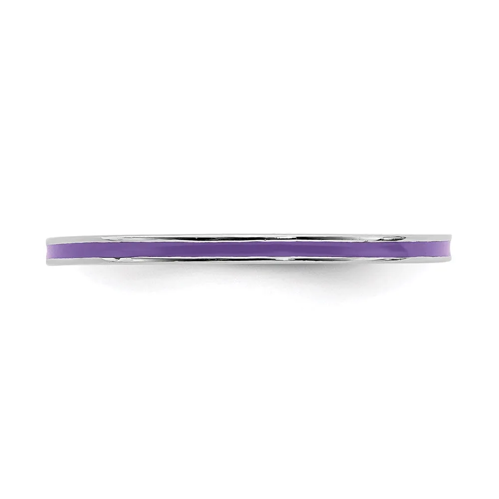 Stackable Expressions Jewelry Sterling Silver Stackable Expressions Purple Enameled 1.5mm Ring | QSK136