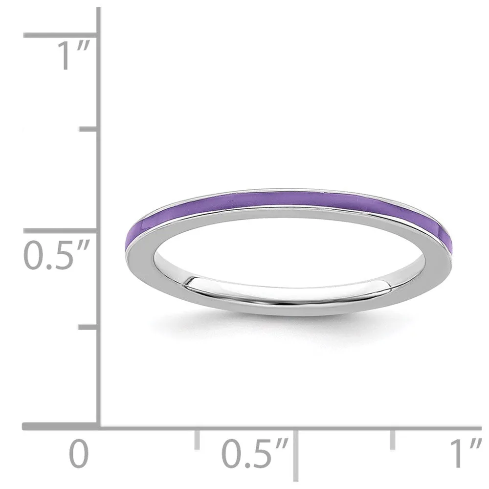 Stackable Expressions Jewelry Sterling Silver Stackable Expressions Purple Enameled 1.5mm Ring | QSK136