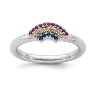 Stackable Expressions Jewelry Sterling Silver Stackable Expressions Rainbow Ring | QSK2166