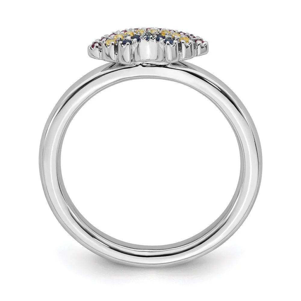 Stackable Expressions Jewelry Sterling Silver Stackable Expressions Rainbow Ring | QSK2166