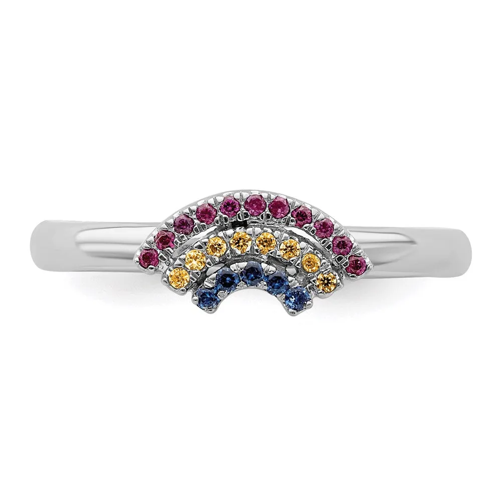 Stackable Expressions Jewelry Sterling Silver Stackable Expressions Rainbow Ring | QSK2166