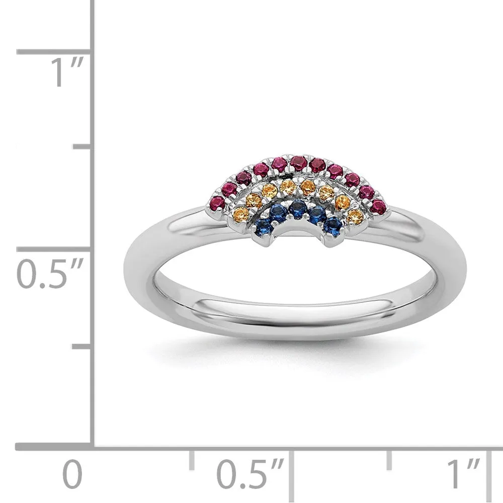 Stackable Expressions Jewelry Sterling Silver Stackable Expressions Rainbow Ring | QSK2166