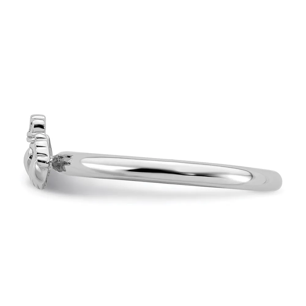 Stackable Expressions Jewelry Sterling Silver Stackable Expressions Rhodium Claddagh Ring | QSK1946
