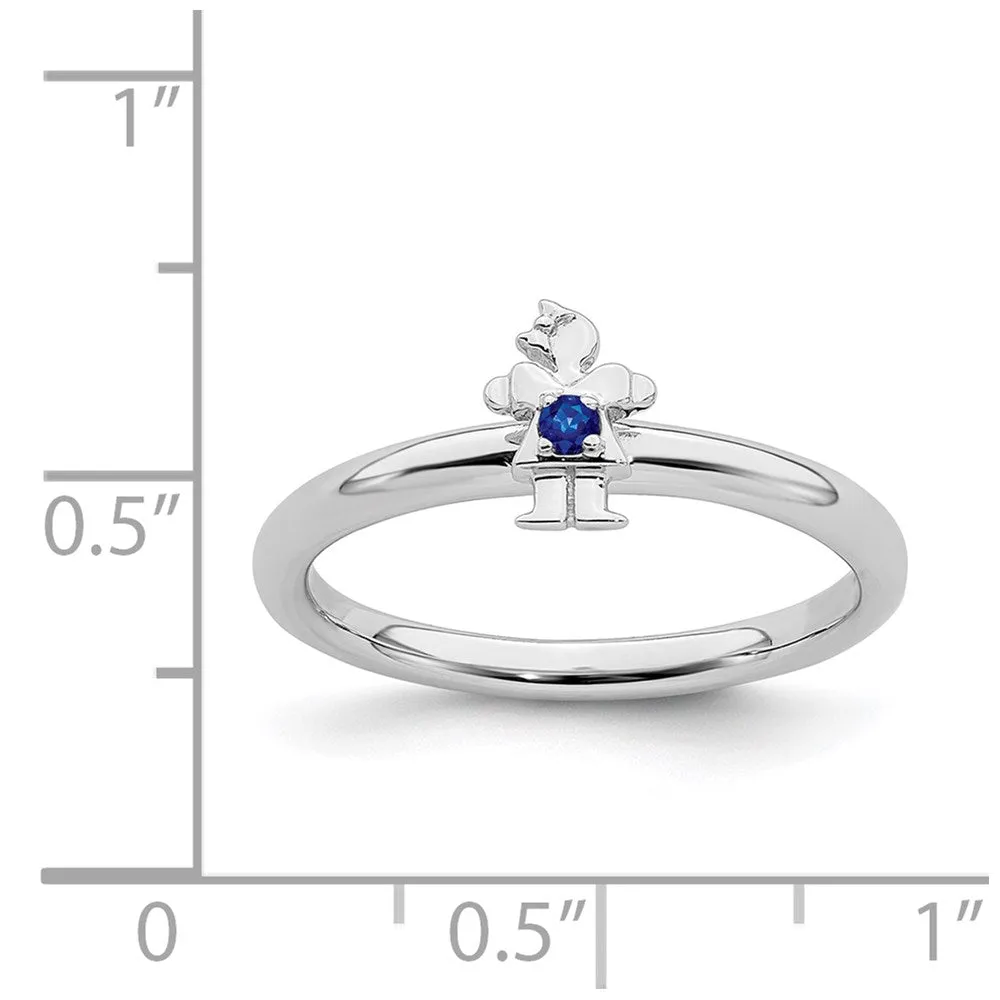 Stackable Expressions Jewelry Sterling Silver Stackable Expressions Rhodium Cr. Sapp Girl Ring | QSK1931