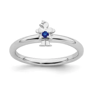 Stackable Expressions Jewelry Sterling Silver Stackable Expressions Rhodium Cr. Sapp Girl Ring | QSK1931