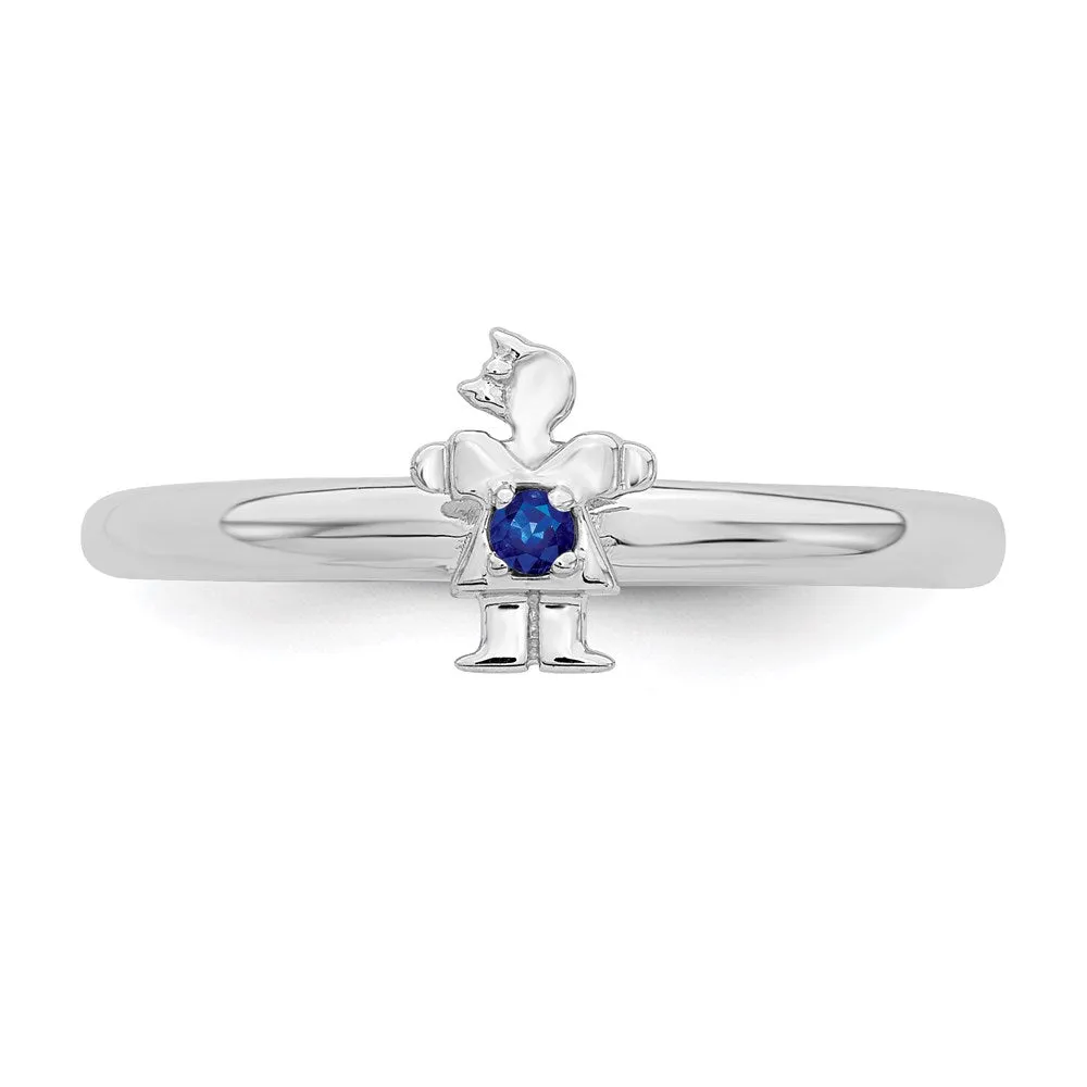 Stackable Expressions Jewelry Sterling Silver Stackable Expressions Rhodium Cr. Sapp Girl Ring | QSK1931