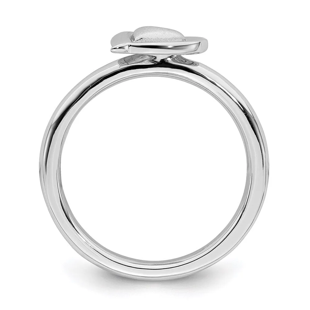 Stackable Expressions Jewelry Sterling Silver Stackable Expressions Rhodium Heart Ring | QSK1623