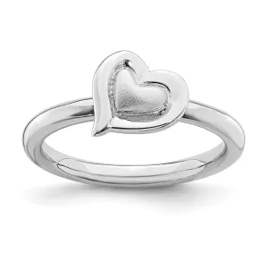 Stackable Expressions Jewelry Sterling Silver Stackable Expressions Rhodium Heart Ring | QSK1623