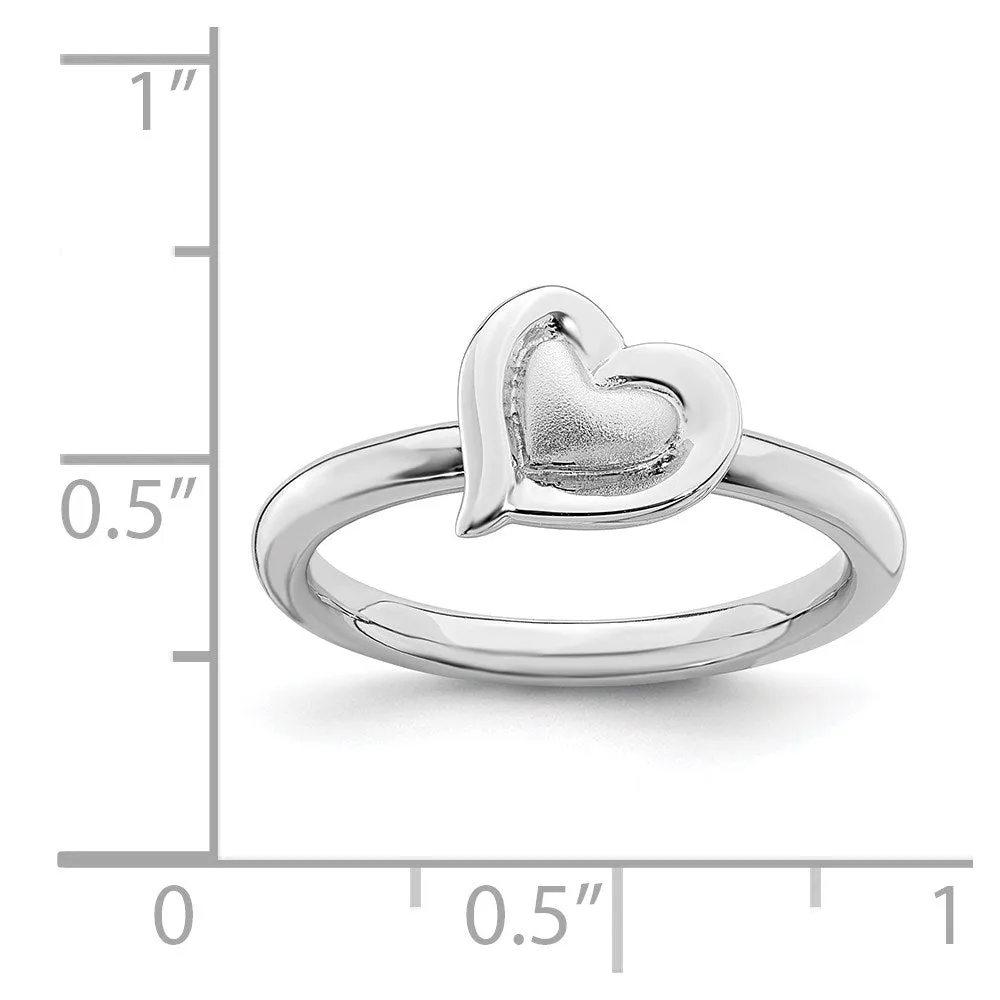 Stackable Expressions Jewelry Sterling Silver Stackable Expressions Rhodium Heart Ring | QSK1623