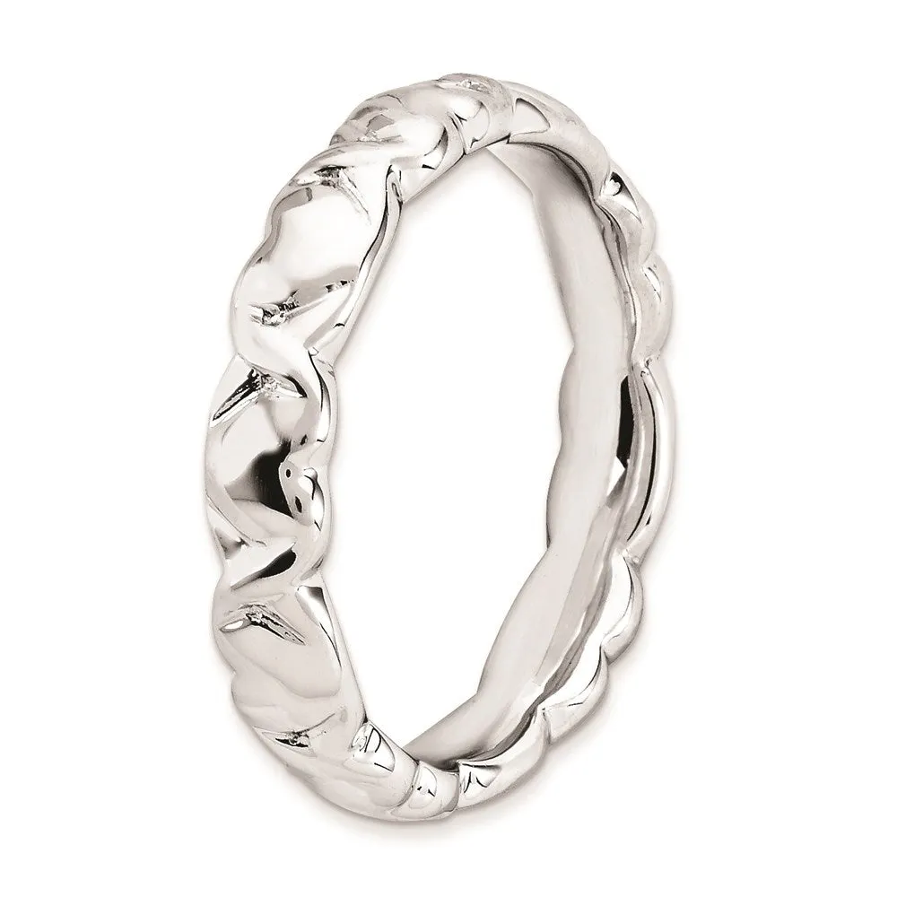 Stackable Expressions Jewelry Sterling Silver Stackable Expressions Rhodium Hearts Ring | QSK283
