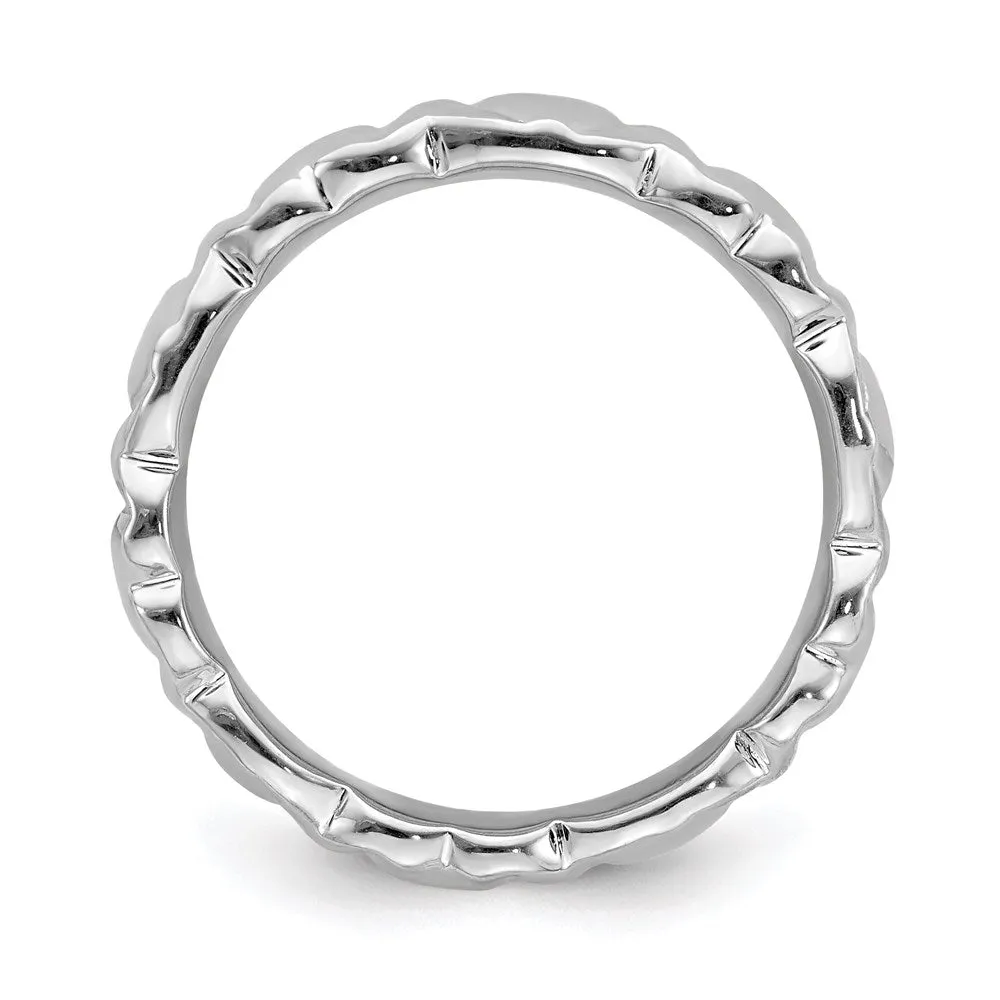 Stackable Expressions Jewelry Sterling Silver Stackable Expressions Rhodium Hearts Ring | QSK283