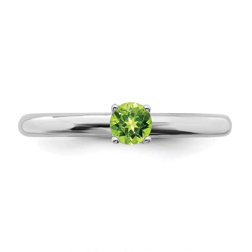 Stackable Expressions Jewelry Sterling Silver Stackable Expressions Rhodium Peridot Ring | QSK1906