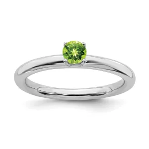 Stackable Expressions Jewelry Sterling Silver Stackable Expressions Rhodium Peridot Ring | QSK1906