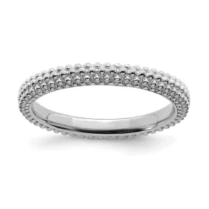 Stackable Expressions Jewelry Sterling Silver Stackable Expressions Rhodium-plated Domed Ring | QSK878
