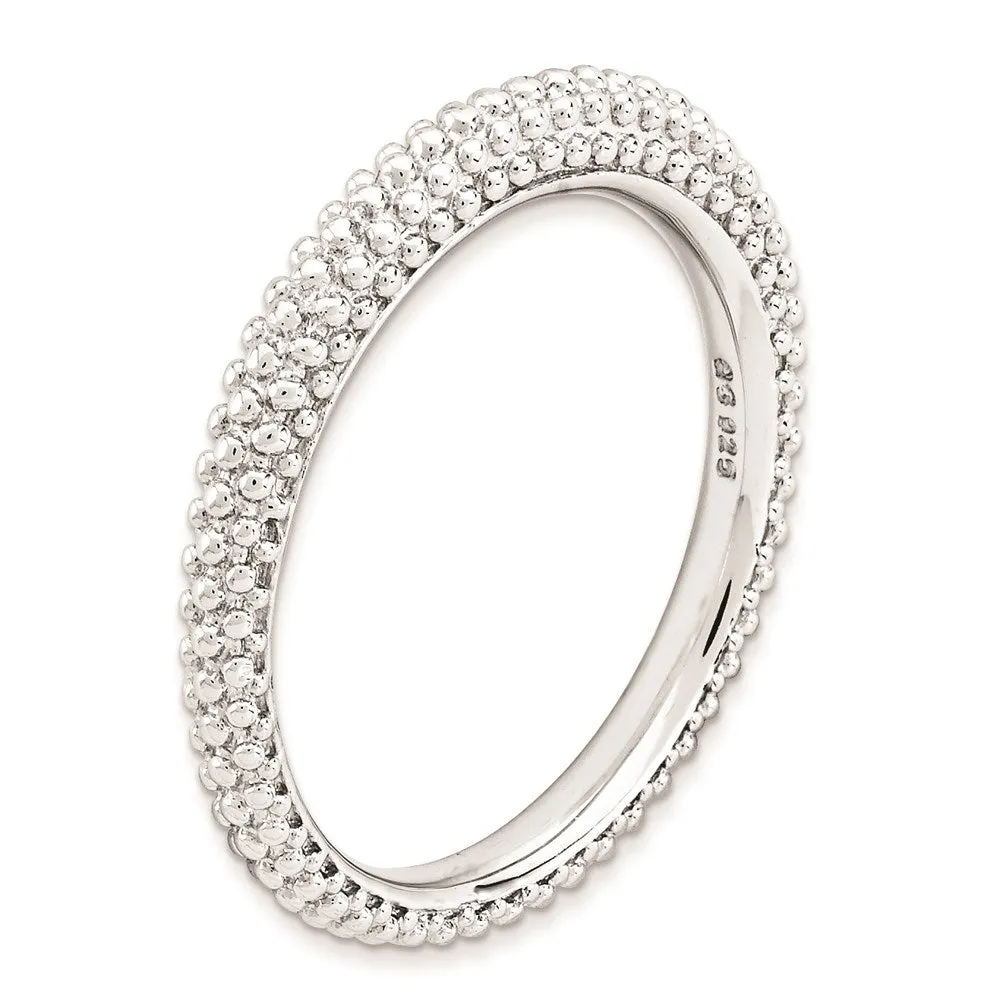 Stackable Expressions Jewelry Sterling Silver Stackable Expressions Rhodium-plated Domed Ring | QSK878
