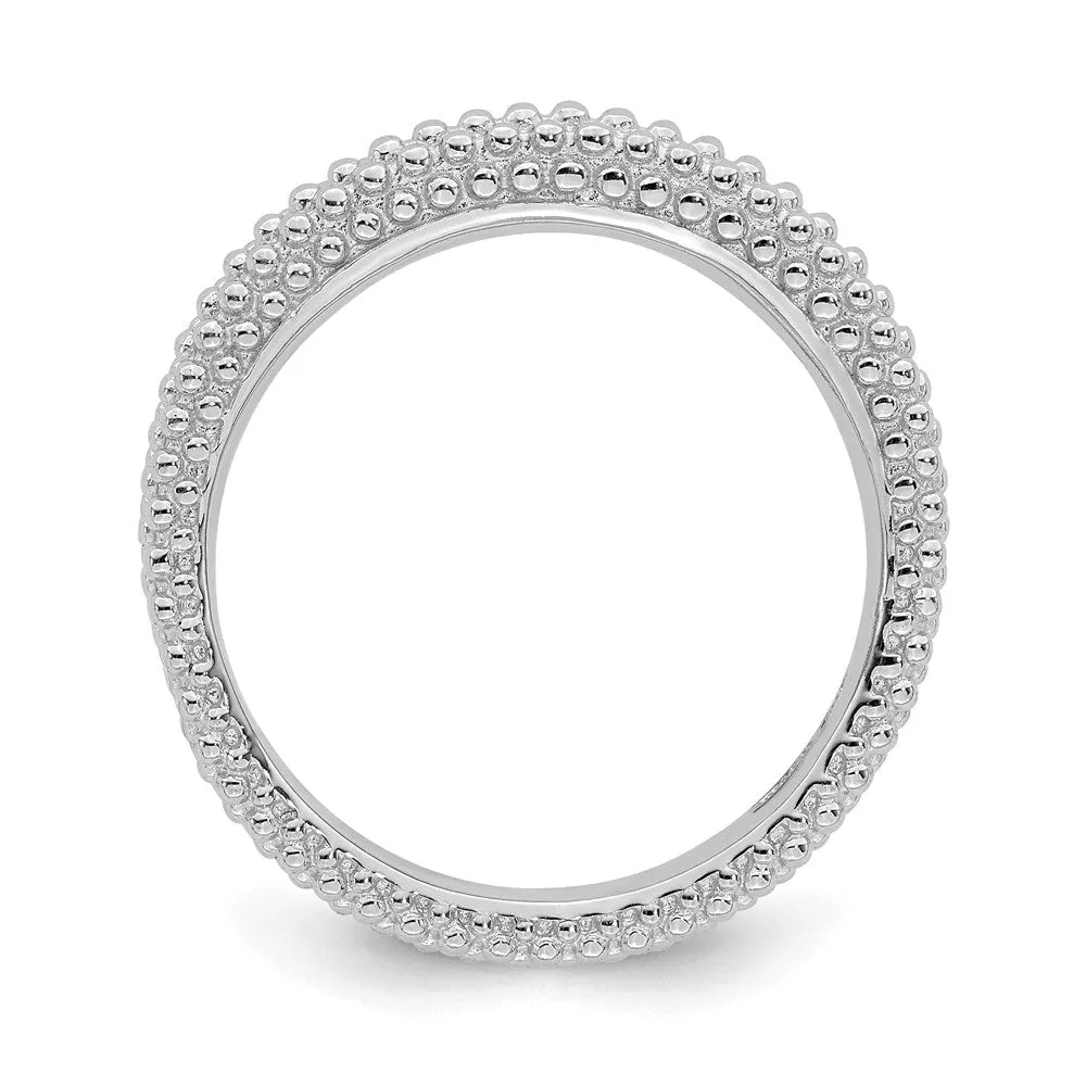 Stackable Expressions Jewelry Sterling Silver Stackable Expressions Rhodium-plated Domed Ring | QSK878