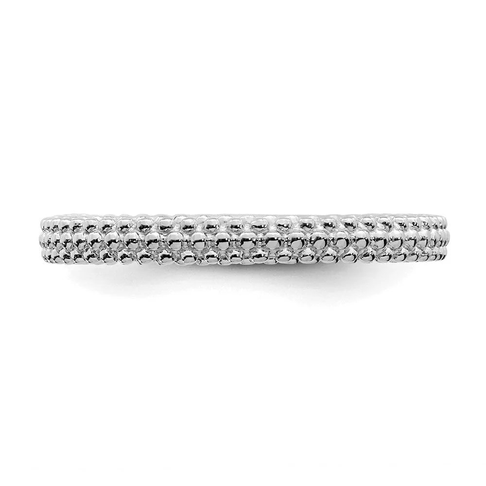 Stackable Expressions Jewelry Sterling Silver Stackable Expressions Rhodium-plated Domed Ring | QSK878