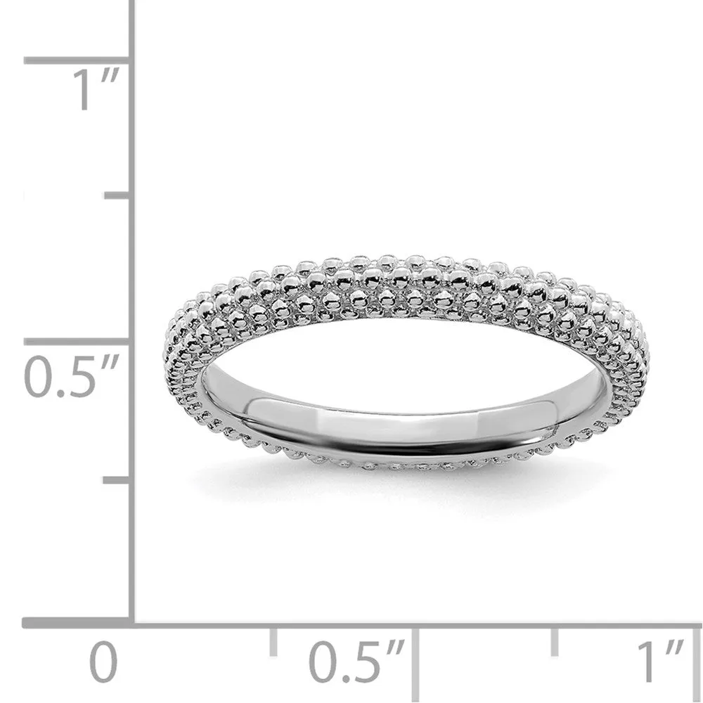 Stackable Expressions Jewelry Sterling Silver Stackable Expressions Rhodium-plated Domed Ring | QSK878