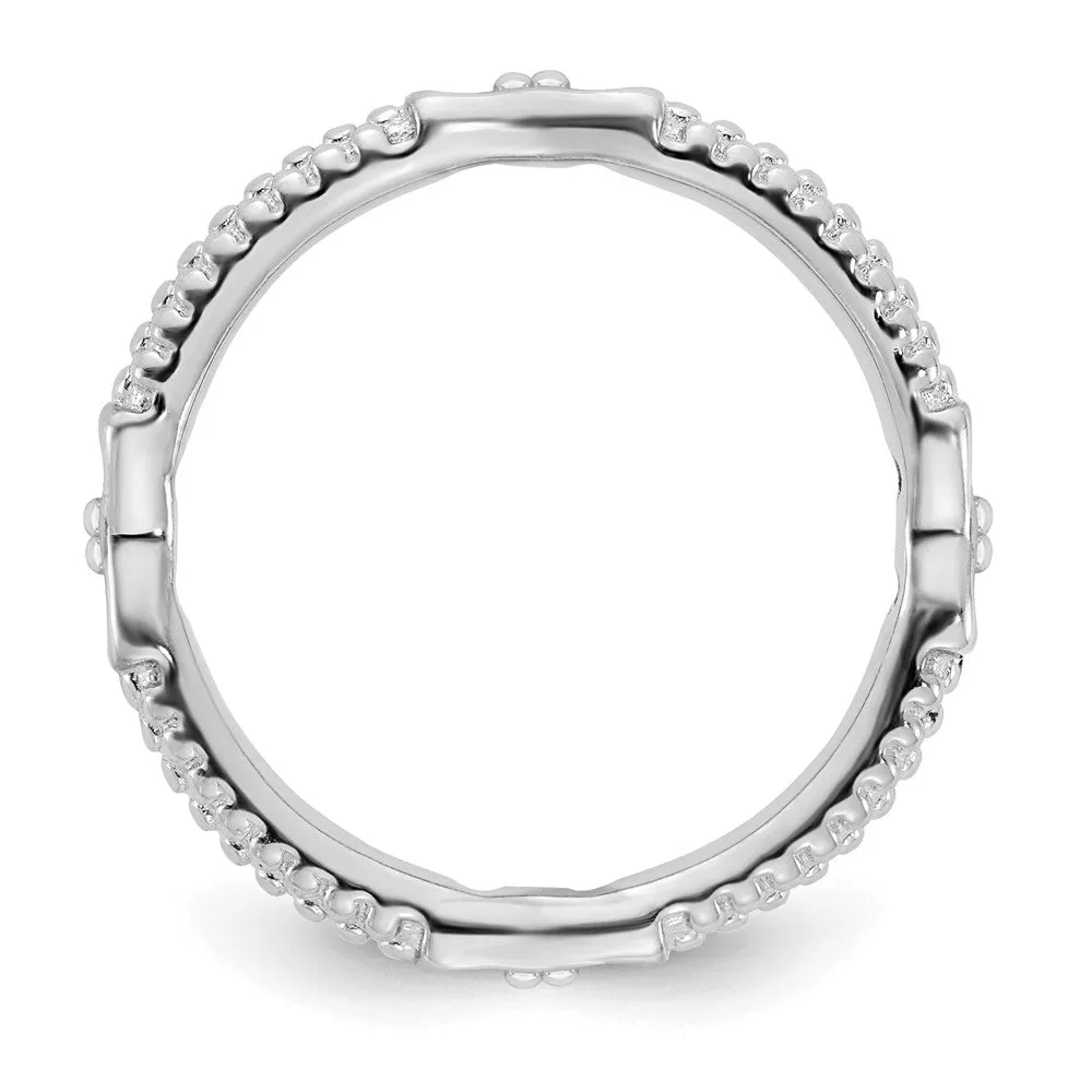 Stackable Expressions Jewelry Sterling Silver Stackable Expressions Rhodium-plated Polished Ring | QSK2037