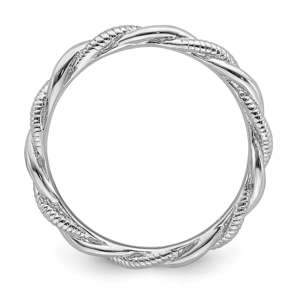Stackable Expressions Jewelry Sterling Silver Stackable Expressions Rhodium-plated Twist Ring | QSK1558